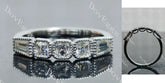 Asscher five-stone bezel moissanite wedding band-2.0mm band width| DovEggs