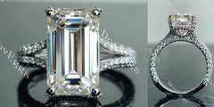 Half eternity pave split shank engagement ring only semi-mount only(Exclusively to DovEggs Stones)