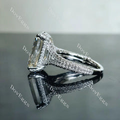 Half eternity pave split shank engagement ring only semi-mount only(Exclusively to DovEggs Stones)