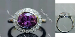 The SANDS-Oval halo colored gem engagement ring| DovEggs