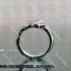 Solitaire modern pear-shaped ethical lab diamond engagement ring only semi-mount only(Exclusively to DovEggs Stones)