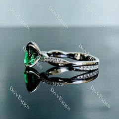 Oval pave colored gem engagement ring| DovEggs