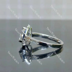 Fat trillion halo moissanite engagement ring| DovEggs