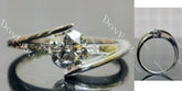 Doveggs round pave side stones moissanite engagement ring