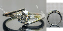 Doveggs round pave side stones moissanite engagement ring