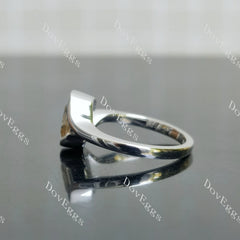 Radiant bezel solitaire colored moissanite engagement ring| DovEggs