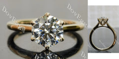 Round solitaire moissanite engagement ring| DovEggs