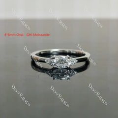 Self-Love oval/marquise moissanite/lab grown diamond engagement ring| DovEggs