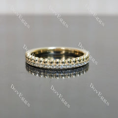 Round pave moissanite/lab grown diamond wedding band-2.3mm band width| DovEggs