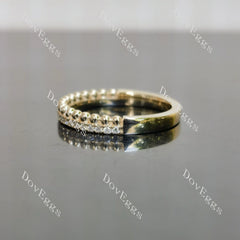 Round pave moissanite/lab grown diamond wedding band-2.3mm band width| DovEggs