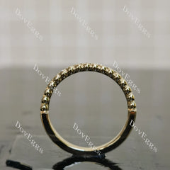 Round pave moissanite/lab grown diamond wedding band-2.3mm band width| DovEggs