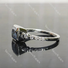 Bezel pave engagement ring only semi-mount only(Exclusively to DovEggs Stones)