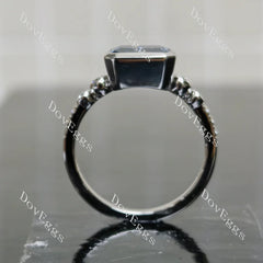 Bezel pave engagement ring only semi-mount only(Exclusively to DovEggs Stones)