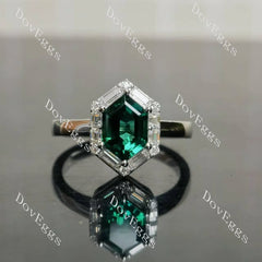 Dovie Doutch Marquise cut halo art deco colored gem engagement ring| Doveggs