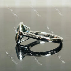 Pear bezel solitaire colored moissanite engagement ring | Doveggs