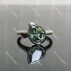 Bezel solitaire engagement ring only semi-mount only(Exclusively to DovEggs Stones)