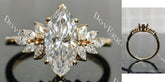 Marquise side stones moissanite engagement ring | Doveggs
