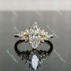 Marquise side stones moissanite engagement ring | Doveggs