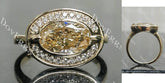 Bezel halo engagement ring semi-mount only(Exclusively to DovEggs Stones)