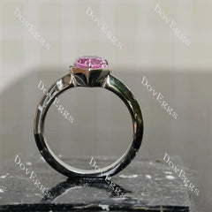 Bezel solitaire engagement ring semi-mount only(Exclusively to DovEggs Stones)