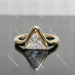 Triangle solitaire eleglant moissanite engagement ring | DovEggs