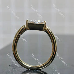 Triangle solitaire eleglant moissanite engagement ring | DovEggs