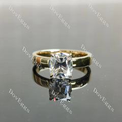 Cushion solitaire moissanite engagement ring| DovEggs