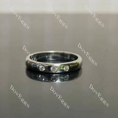 Round moissanite/lab grown diamond wedding band-3mm band width| Doveggs