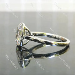 Bezel solitaire brilliant lab diamond engagement ring only semi-mount only(Exclusively to DovEggs Stones)
