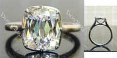 Cushion bezel solitaire brilliant moissanite engagement ring| DovEggs