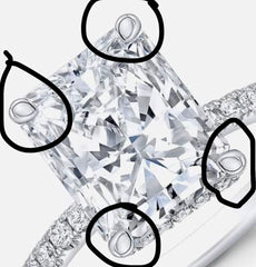 Setting only for 2.84ct Radiant Lab diamond ( set)