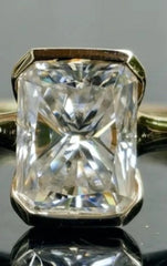 Setting only for 3.31ct Radiant diamond, 14k Rose Gold,Lab diamond accents, Adding half bezel in 14k