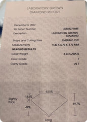 Setting only in lab diamonds in 10k WG half eternity size 8