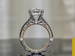 doveggs 5ct 14k white gold rose gold radiant moissanite ring(size 6.25)