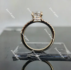 Miranda-Oval pave moissanite engagement ring| DovEggs
