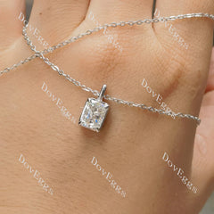 Art deco pave hidden halo lab diamond pendant necklace semi-mount only(Exclusively to DovEggs Stones)