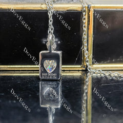 Radiant art deco pave hidden halo pendant necklace (pendant only)| Doveggs