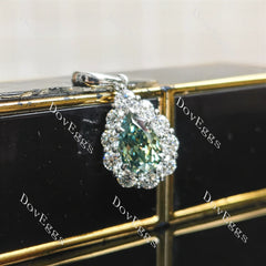 Aunty Maryanne’s Pear halo moissanite pendant necklace (pendant only)| Doveggs