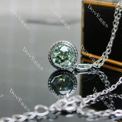 Octagon solitaire moissanite pendant necklace (pendant only)| Doveggs