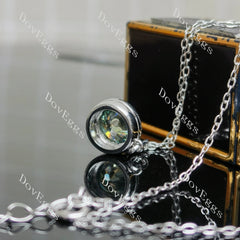 Octagon solitaire moissanite pendant necklace (pendant only)| Doveggs
