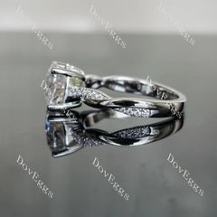 Oval curved moissanite engagement ring| DovEggs