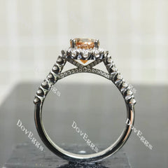 (size 11) Doveggs sterling silver 3ct champagne color pear moissanite engagement ring