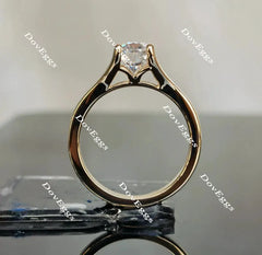 Oval solitaire split shank moissanite engagement ring| Doveggs