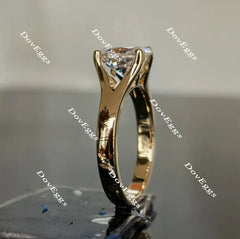 Oval solitaire split shank moissanite engagement ring| Doveggs