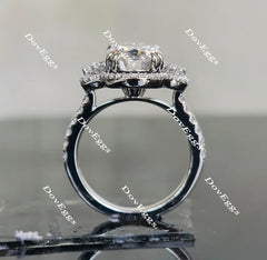 Oval floral art deco halo moissanite engagement ring| DovEggs
