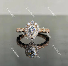 Art deco halo engagement ring only semi-mount only(Exclusively to DovEggs Stones)