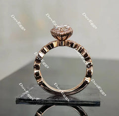 Art deco halo engagement ring only semi-mount only(Exclusively to DovEggs Stones)