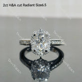 2ct(6*8mm) GHI color Radiant H&A cut & size 6.5