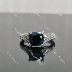 2ct(7.5mm) twilight blue Square Cushion & size 5.25