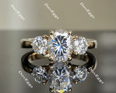 Doveggs three-stone engagement ring only semi-mount only(Exclusively to DovEggs Stones)
